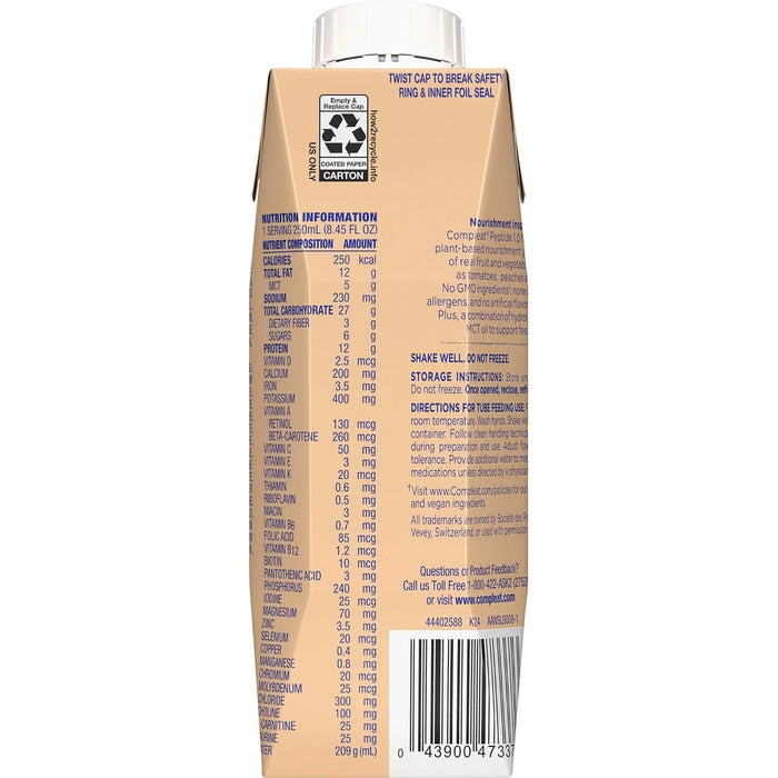 Compleat Peptide Tube Feeding Formula, Plant Based, Vegetable Fruit Medley, 250 mL - 00043900836065-Single - LL Medico