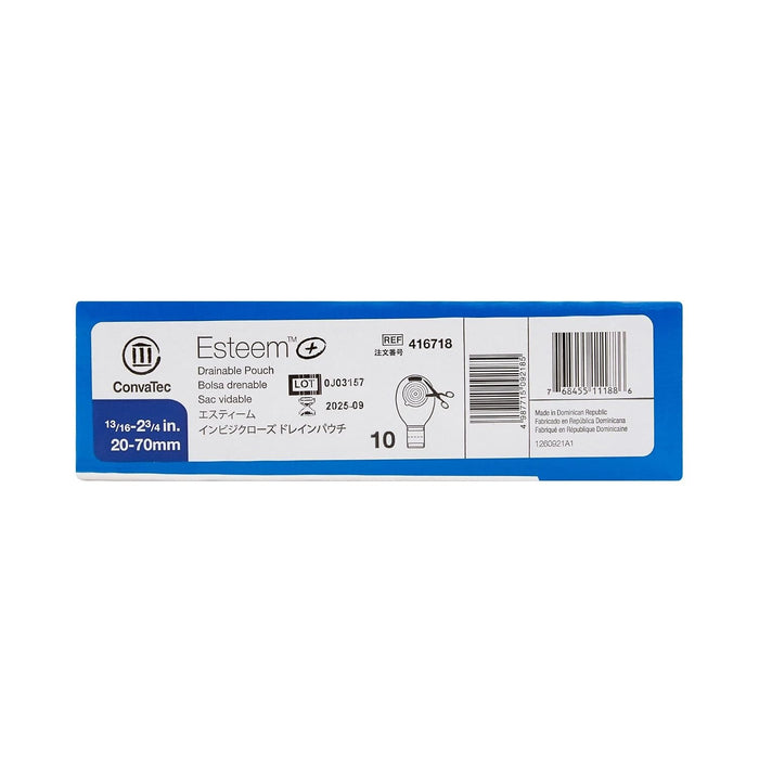 ConvaTec Esteem+ One-Piece Pouch, Flat, Cut-to-Fit, Transparent, 12-Inch, with Filter, Stomahesive, Standard Wear