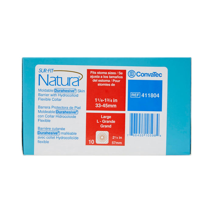 ConvaTec Sur-Fit Natura Durahesive Two-Piece Skin Barrier, Flat, Moldable, 57 mm Flange