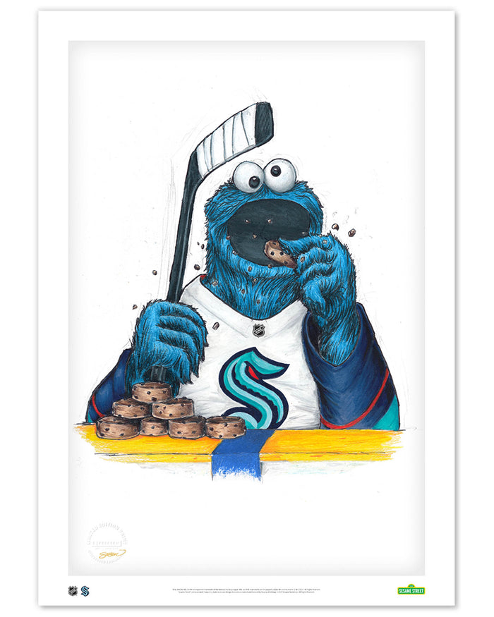 Cookie Monster x NHL Kraken Limited Edition Art Print