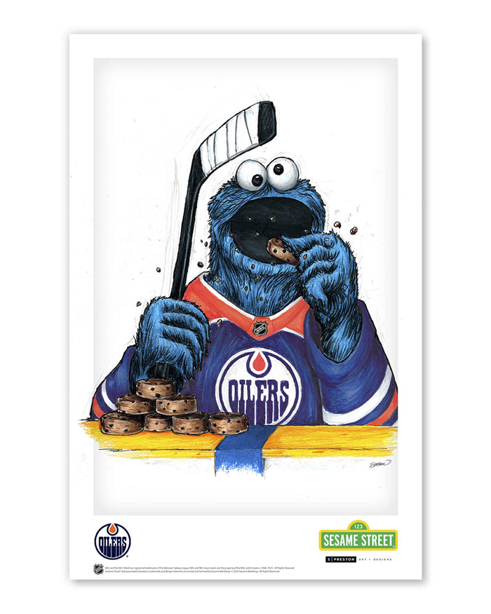 Cookie Monster x NHL Oilers Limited Edition Art Print