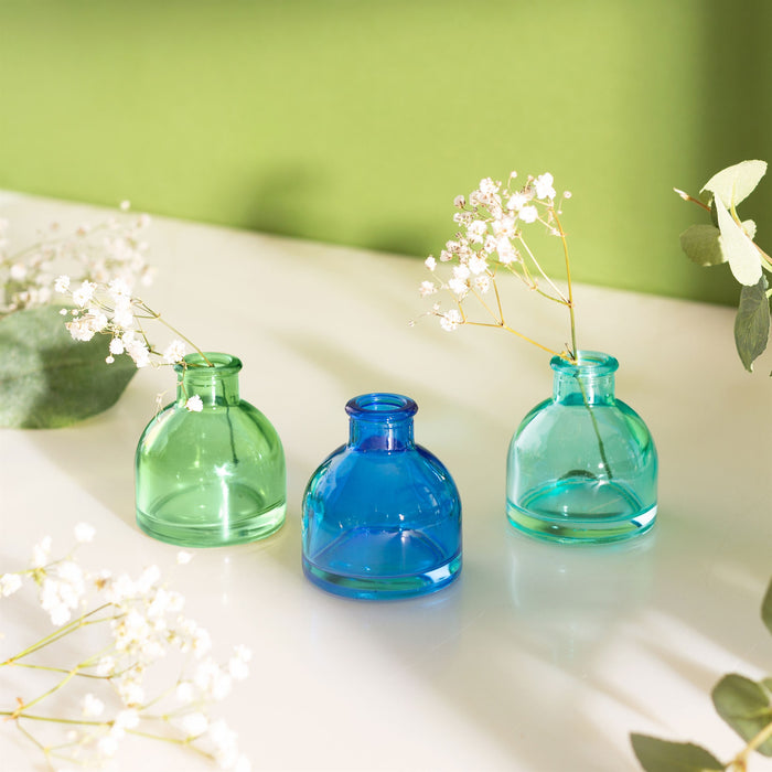 Cool Toned Mini Bud Vases - Set Of 3 - Modern Home Interiors