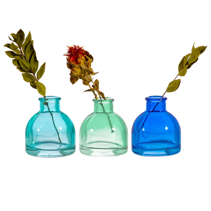 Cool Toned Mini Bud Vases - Set Of 3 - Modern Home Interiors