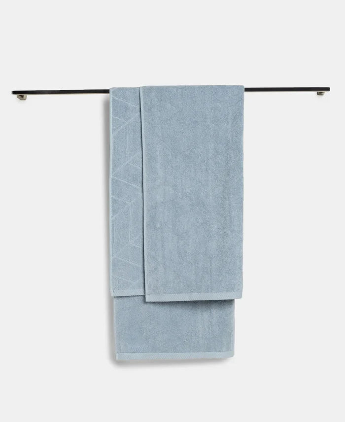 Cotton Terry Ultrasoft and Durable Patterned Bath Towel - Dusty Blue
