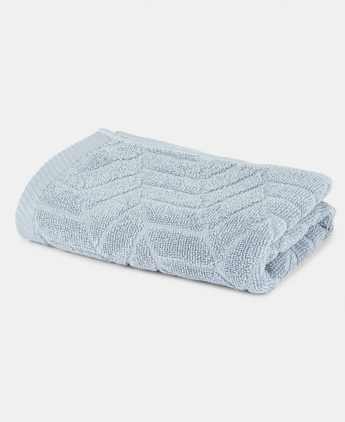 Cotton Terry Ultrasoft and Durable Patterned Hand Towel - Dusty Blue (Pack of 2)