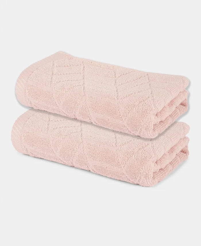 Cotton Terry Ultrasoft and Durable Patterned Hand Towel - Skin (Pack of 2)