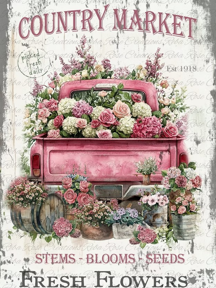 Country Market Rice Paper by Reba Rose Creations