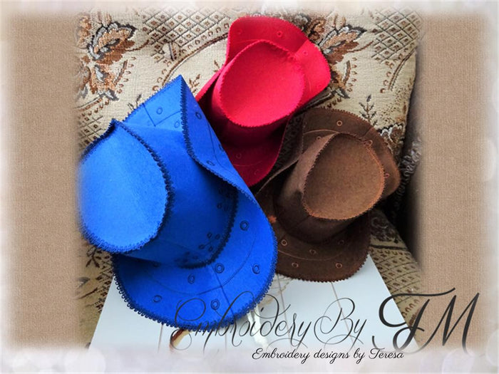 Cowboy hat for baby/two sizes / combination felt and lace