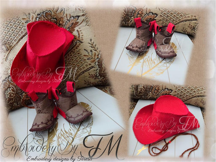 Cowboy hat for baby/two sizes / combination felt and lace