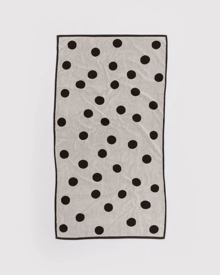 Cream & Black Polka Dot Bath Towel