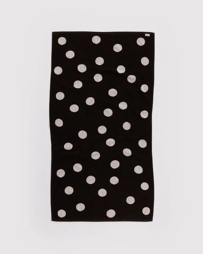 Cream & Black Polka Dot Bath Towel