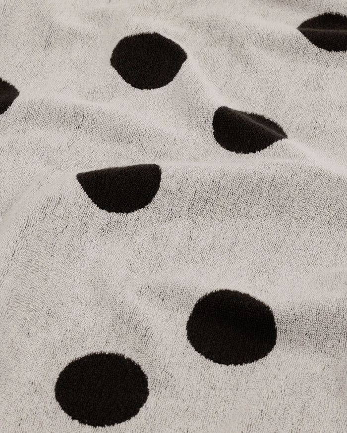 Cream & Black Polka Dot Bath Towel