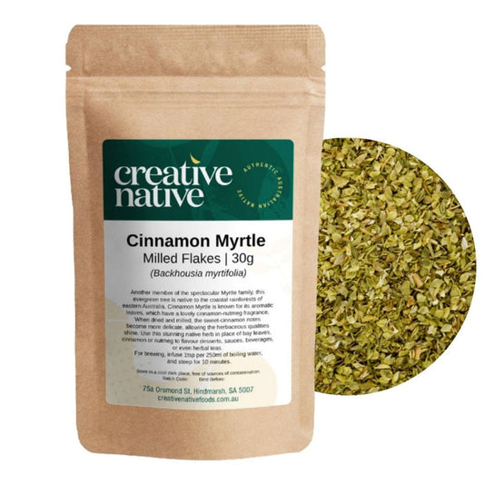 Creative Native Cinnamon Myrtle Flakes 30g BEST BEFORE OCTOBER 26