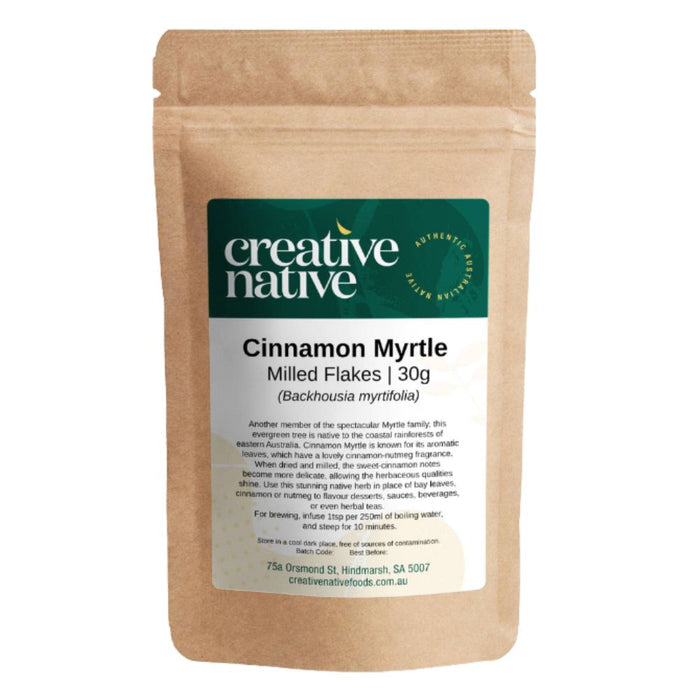 Creative Native Cinnamon Myrtle Flakes 30g BEST BEFORE OCTOBER 26