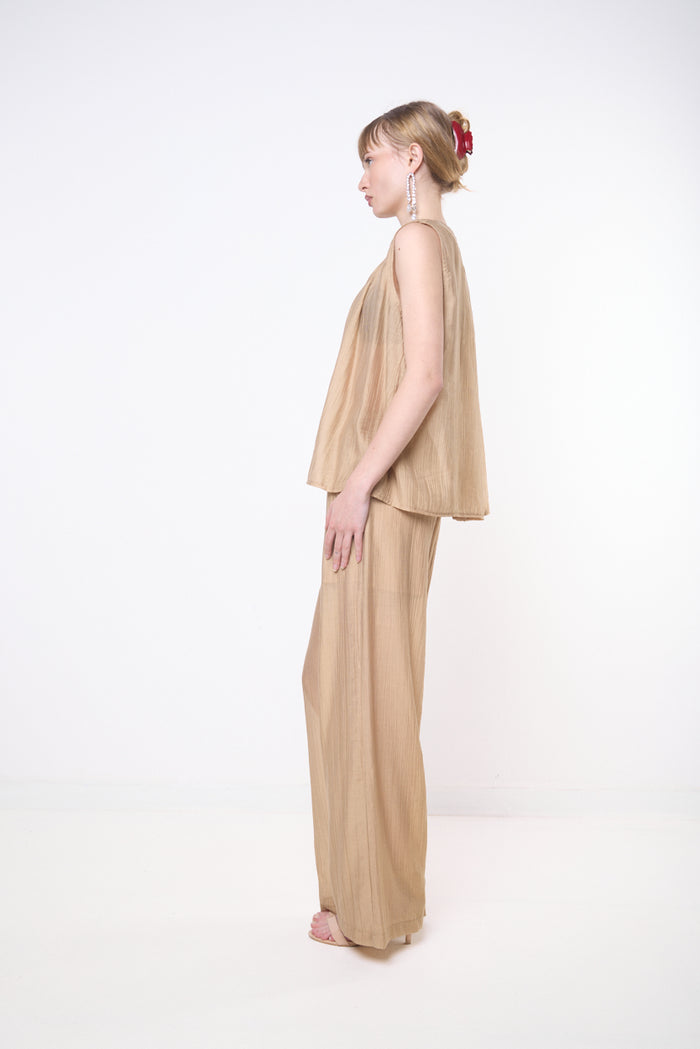 Crinkled straight leg trousers wholesale