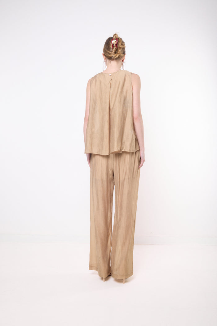 Crinkled straight leg trousers wholesale