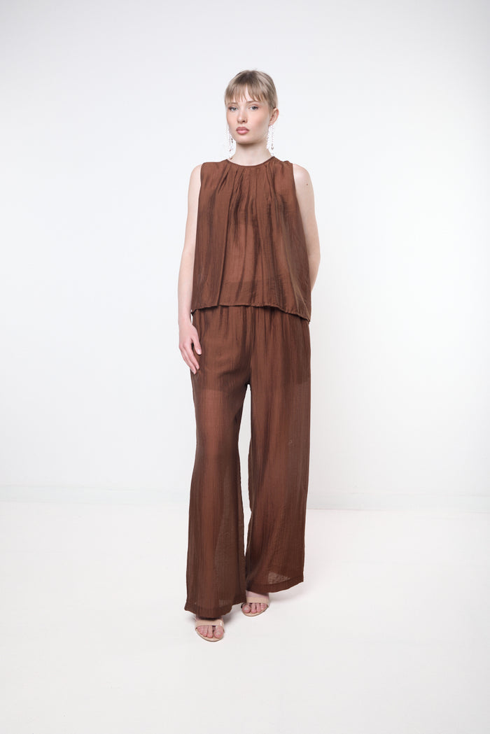 Crinkled straight leg trousers wholesale