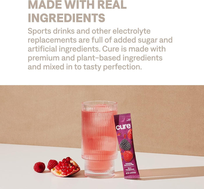Cure Hydration Electrolyte Drink Mix, Berry Pomegranate, 7.6 oz - HM7002-Single - LL Medico