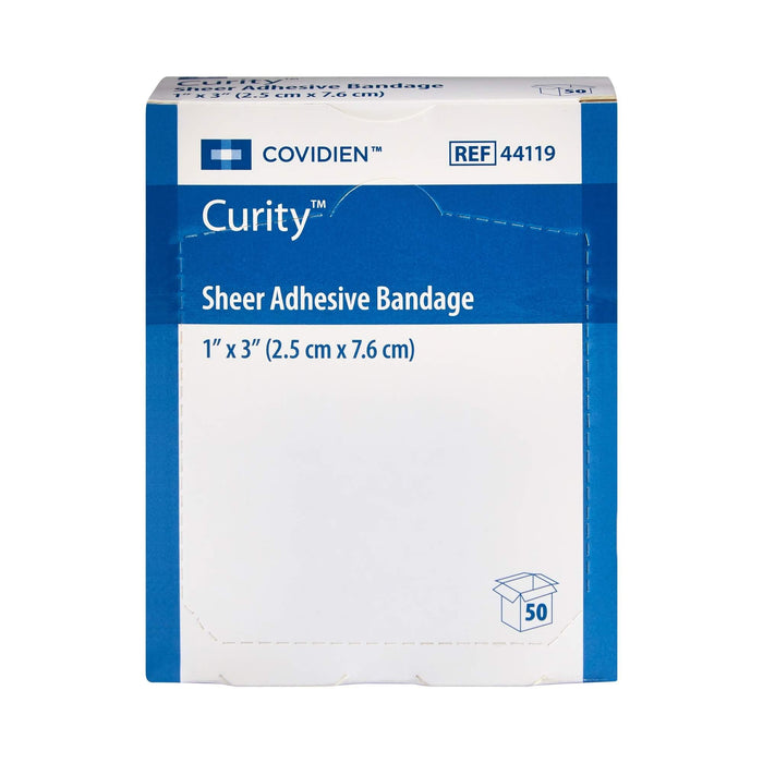 Cardinal Health Curity Sheer Adhesive Strip, 1 x 3 Inch