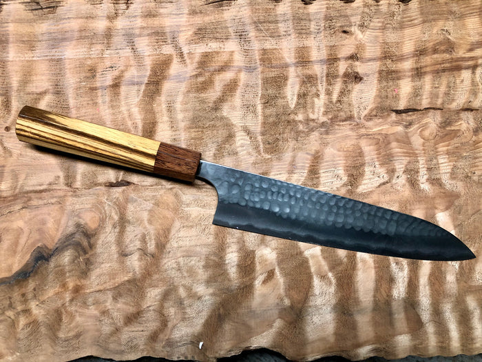 Custom Anryu B2 hammered Gyuto 210mm - Zebrawood