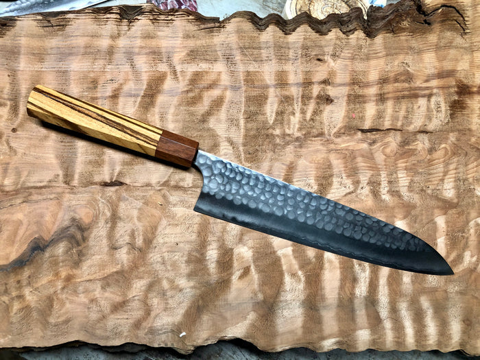 Custom Anryu B2 hammered Gyuto 240mm - Zebrawood