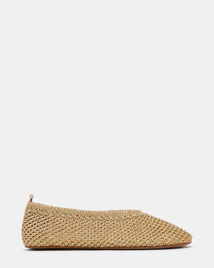 CYNTRA Woven Champagne Round-Toe Women's Ballet Flat | Steve Madden
