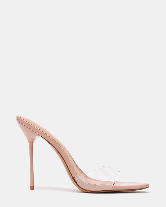 DAVINA Clear Rounded Open-Toe Mule Stiletto Women's Heel | Steve Madden
