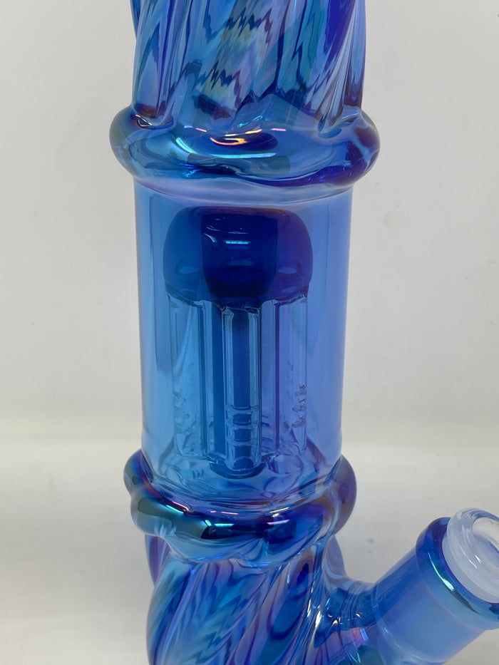 Dazzling Thick Twisted 12.5" Straight Water Pipe 8 arm tree percolator