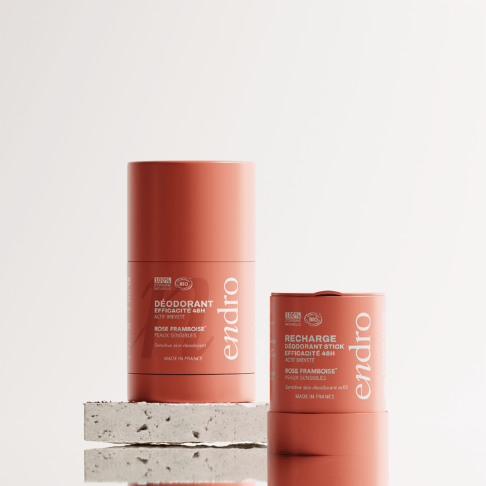 Recharge déodorant stick 48H - Parfum rose - framboise - Endro Cosmetiques