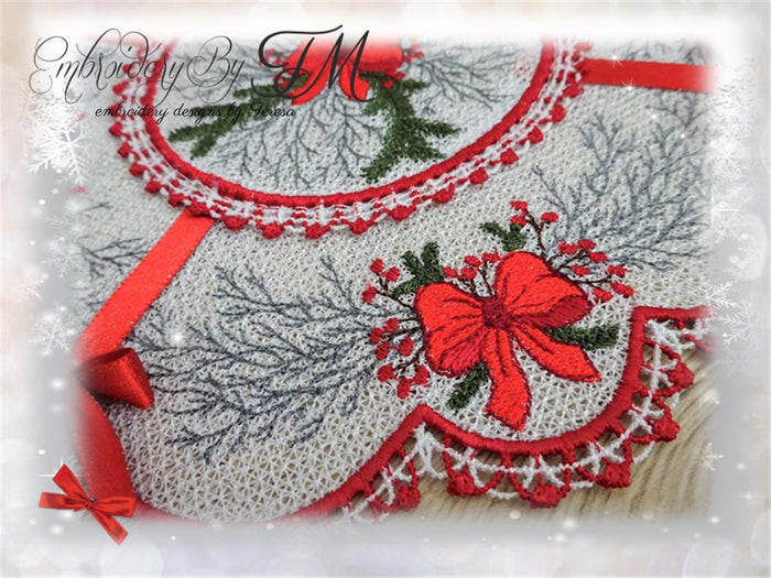 Doily with ribbons / 5x7 hoop