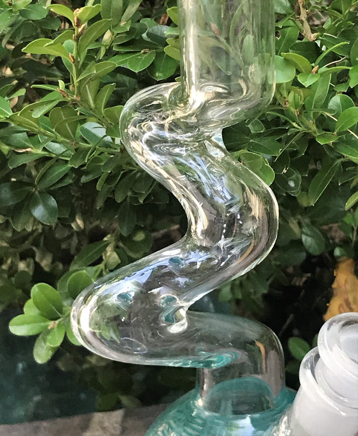 Double Zong 9" Globe Base Bong Thick glass Downstem 2-14mm Bowl