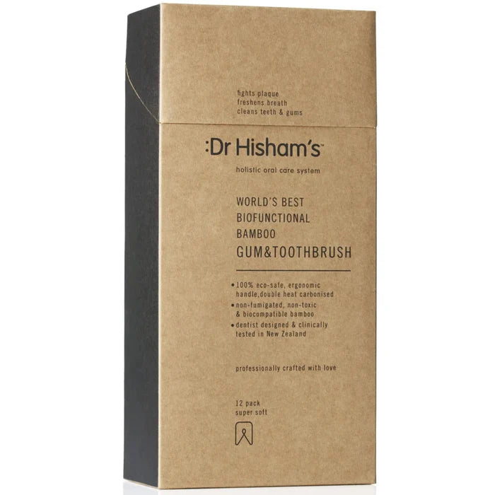 Dr Hisham's Bamboo Gum & Toothbrush - Box of 12 (Mixed)