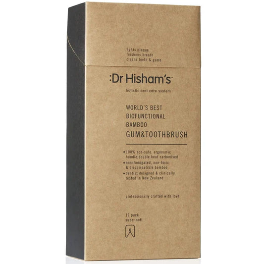 Dr Hisham's Bamboo Gum & Toothbrush - Box of 12 (Mixed)