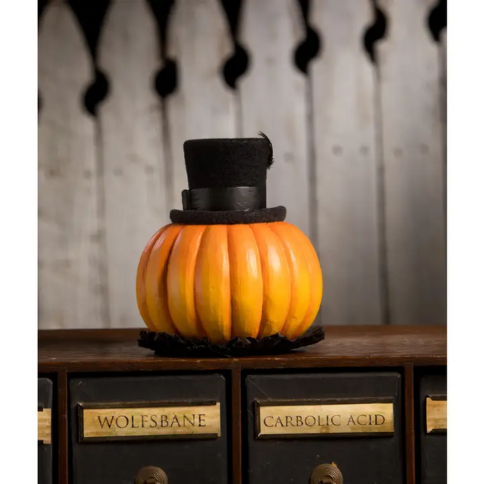 Back view of Dr. Jekyll Pumpkin by Bethany Lowe Designs