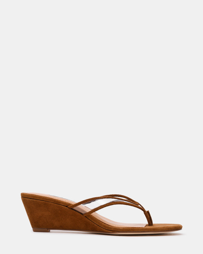 DRAZER Chestnut Thong Wedge Women's Sandal | Steve Madden