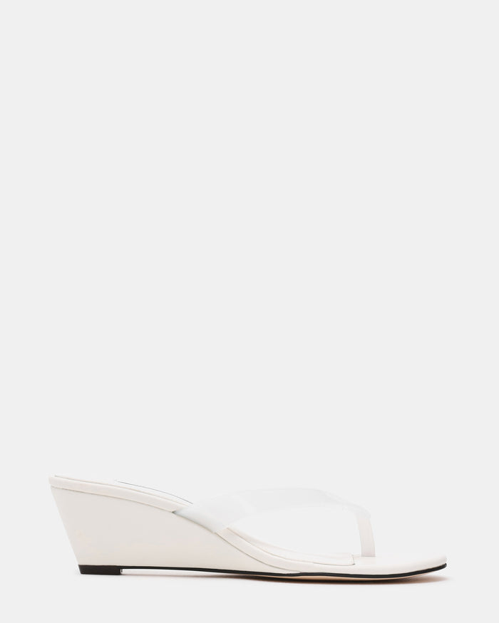DRAZER White Thong Wedge Women's Sandal | Steve Madden