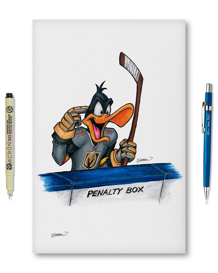 Duck Season Hockey Season x NHL Golden Knights Daffy Duck Limited Edition Art Print