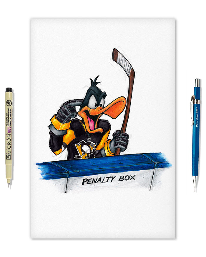 Duck Season Hockey Season x NHL Penguins Daffy Duck Limited Edition Art Print
