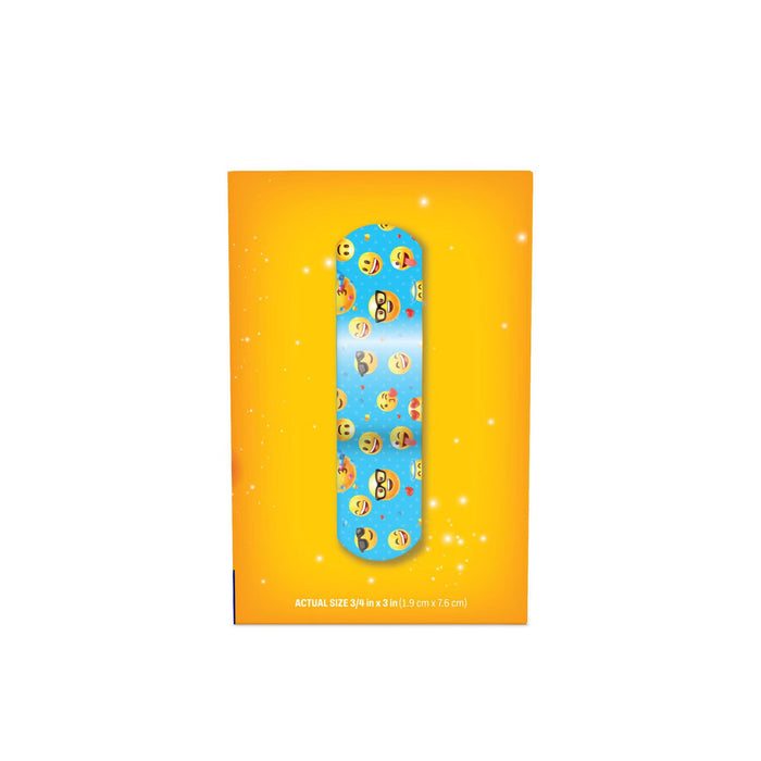 Dukal Fun Emojis Design Series Stat Strip Adhesive Bandages, Sterile, 3/4 x 3 Inch