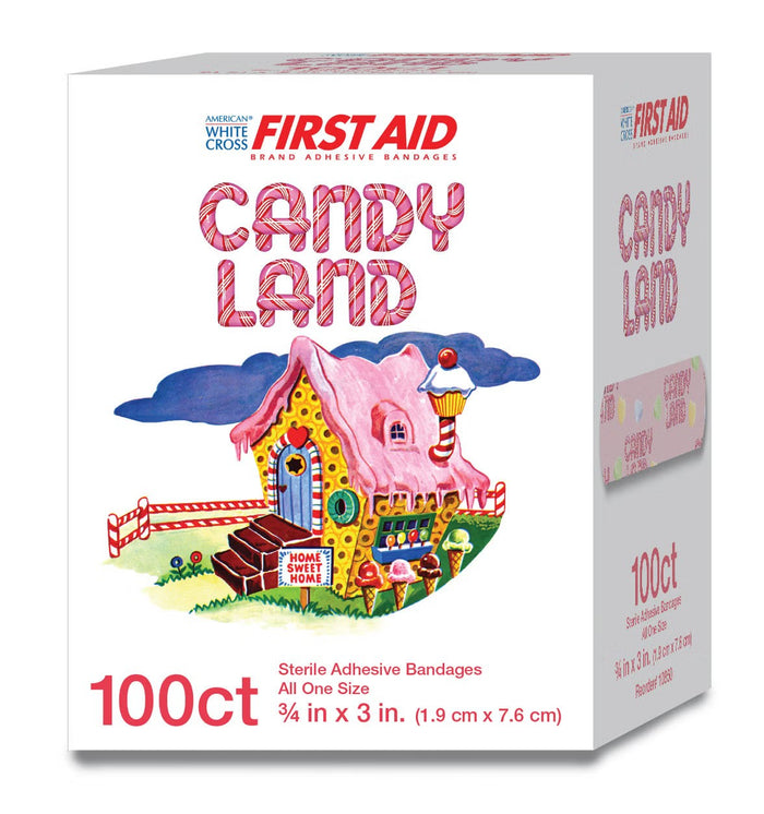 Dukal American White Cross Stat Strip Candy Land Adhesive Strip, ¾ x 3 Inch