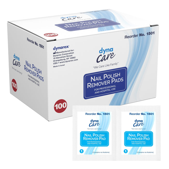 dynaCare Nail Polish Remover Pads, Acetone-Free, Box of 100