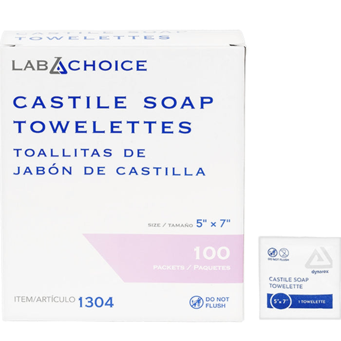 Dynarex Castile Soap Towelettes, 5" x 7"