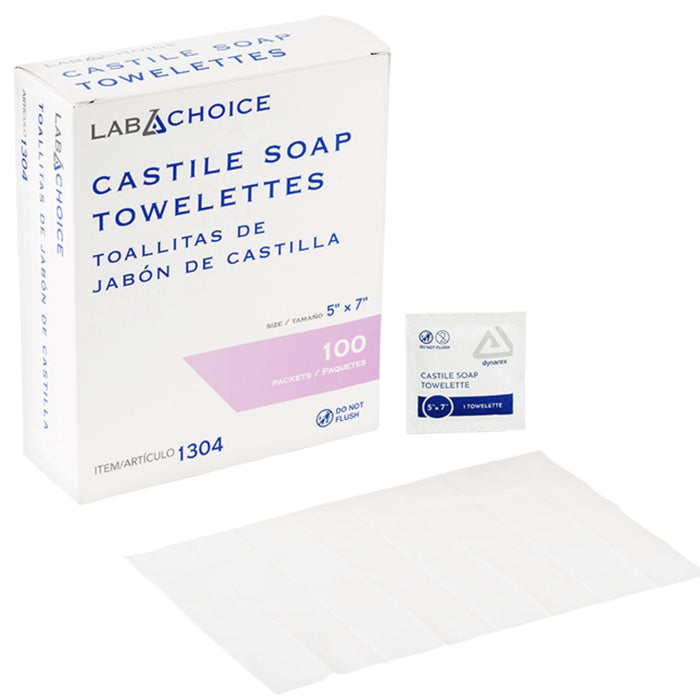Dynarex Castile Soap Towelettes, 5" x 7"