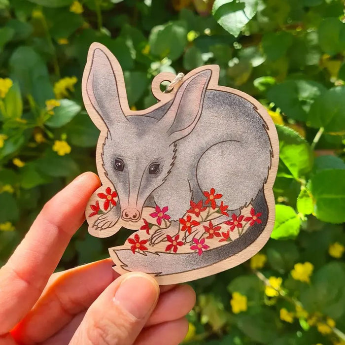 Earth Greetings Wooden Christmas Decoration - Greater Bilby