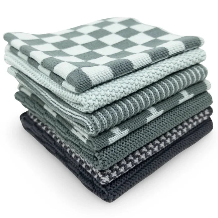 Ecovask Daily Use Dish Cloth 7pc Variety Pack Organic Cotton
