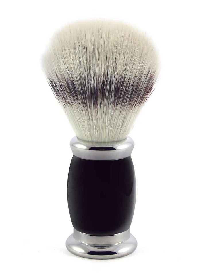 Edwin Jagger Bulbous Black Synthetic Silver Tip Shaving Brush