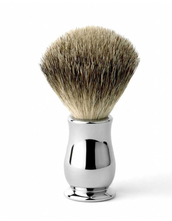 Medium Badger Brush for Shaving | Edwin Jagger Chrome Handle