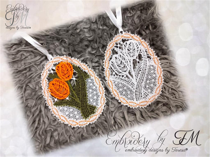 Egg bobbin lace No.5/FSL/4x4 hoop