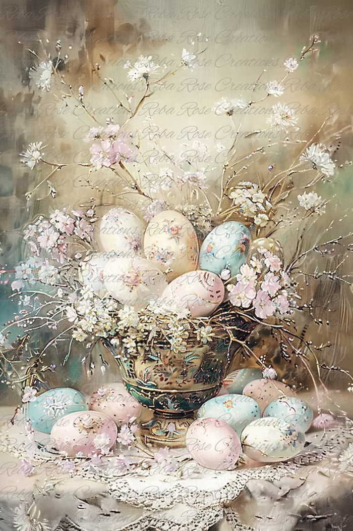 Egg Bouquet Rice Paper by Reba Rose Creations