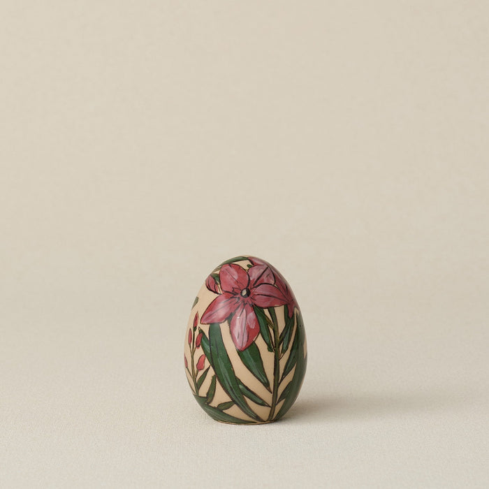 Handcrafted ceramic egg by Rookwood Pottery